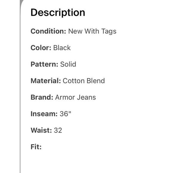 NWT Men’s ARMOR JEANS Black Jeans 34 X 36 Patterned Lacey Type Stack - Picture 5 of 6